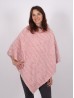 Soft Faux Fur Poncho W/ Weave Pattern 